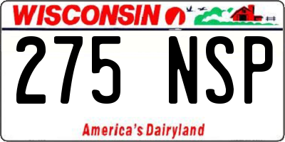 WI license plate 275NSP