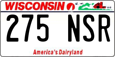WI license plate 275NSR