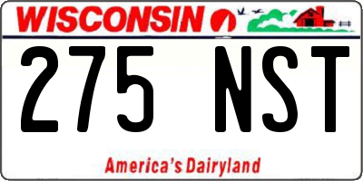WI license plate 275NST
