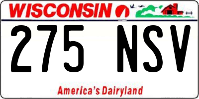 WI license plate 275NSV