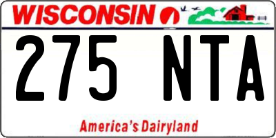 WI license plate 275NTA