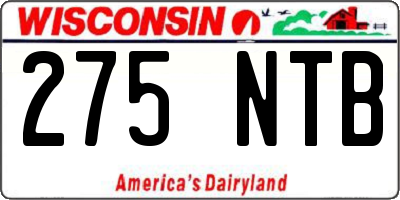 WI license plate 275NTB