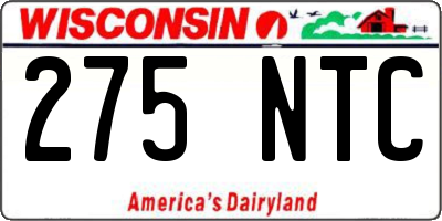 WI license plate 275NTC