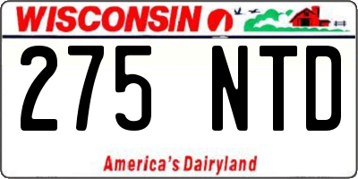 WI license plate 275NTD