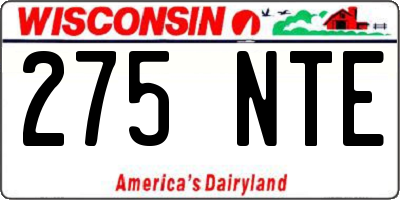 WI license plate 275NTE