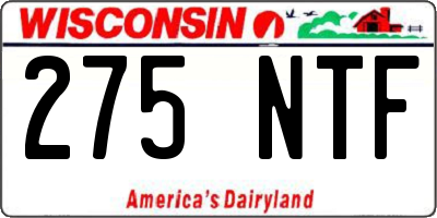 WI license plate 275NTF
