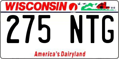 WI license plate 275NTG