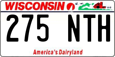 WI license plate 275NTH