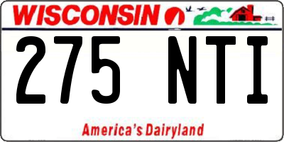 WI license plate 275NTI