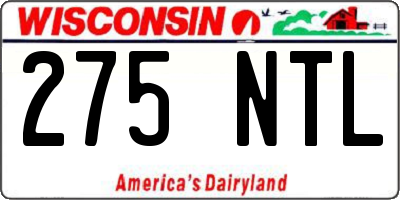 WI license plate 275NTL