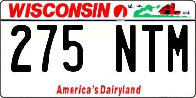 WI license plate 275NTM