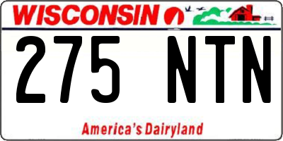 WI license plate 275NTN