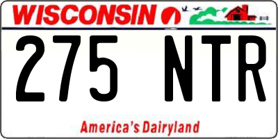 WI license plate 275NTR