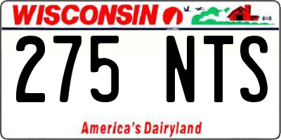 WI license plate 275NTS