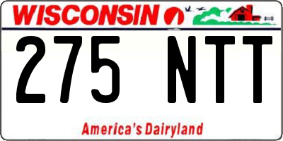 WI license plate 275NTT