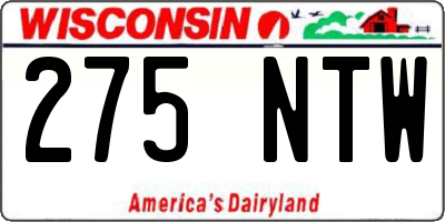 WI license plate 275NTW