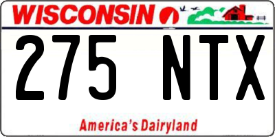 WI license plate 275NTX