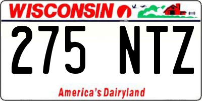 WI license plate 275NTZ