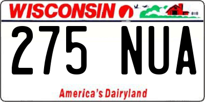 WI license plate 275NUA