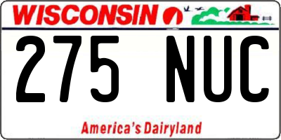WI license plate 275NUC