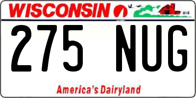 WI license plate 275NUG