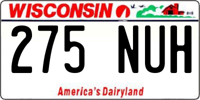 WI license plate 275NUH