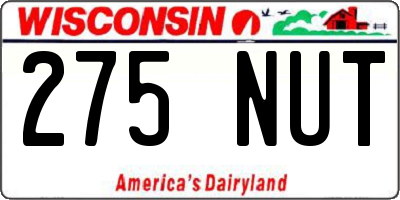 WI license plate 275NUT