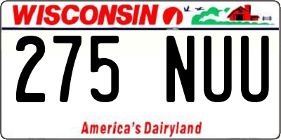 WI license plate 275NUU