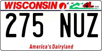 WI license plate 275NUZ