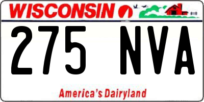 WI license plate 275NVA