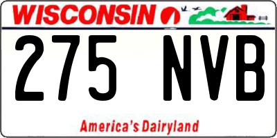 WI license plate 275NVB