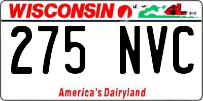 WI license plate 275NVC