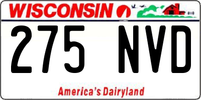 WI license plate 275NVD