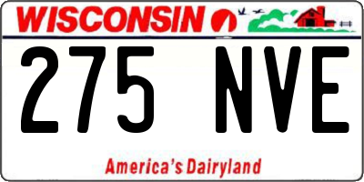 WI license plate 275NVE