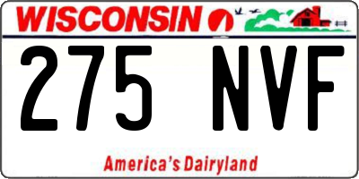 WI license plate 275NVF