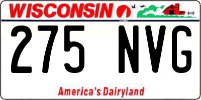 WI license plate 275NVG