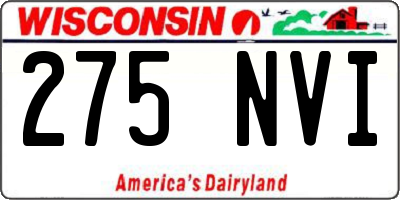 WI license plate 275NVI