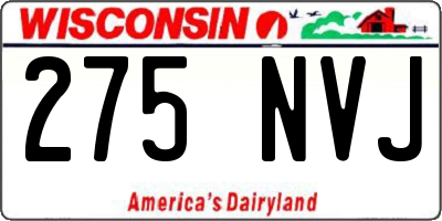 WI license plate 275NVJ