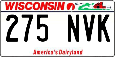 WI license plate 275NVK