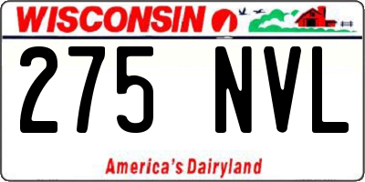 WI license plate 275NVL