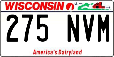 WI license plate 275NVM