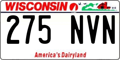 WI license plate 275NVN