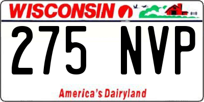 WI license plate 275NVP