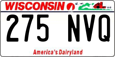 WI license plate 275NVQ
