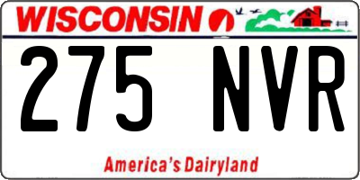 WI license plate 275NVR