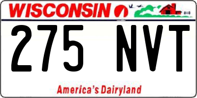 WI license plate 275NVT