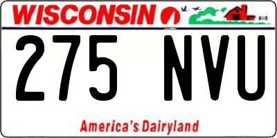WI license plate 275NVU