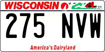 WI license plate 275NVW