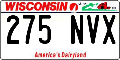 WI license plate 275NVX