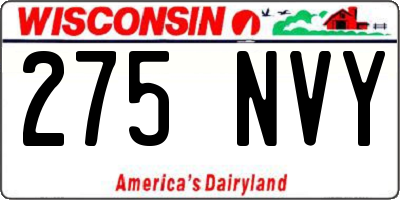 WI license plate 275NVY